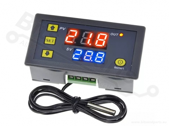 Automatic temperature controller W3230 with display 24VDC (relay) 